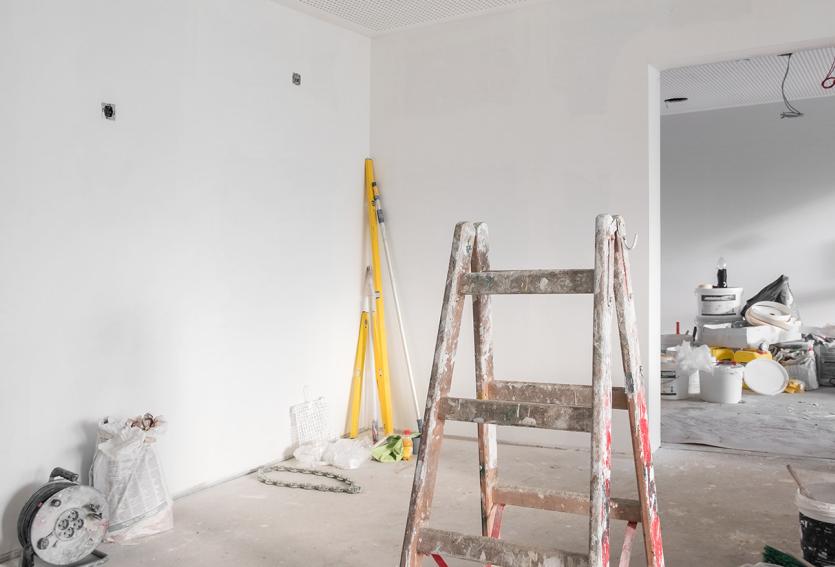 Un appartement en travaux. 